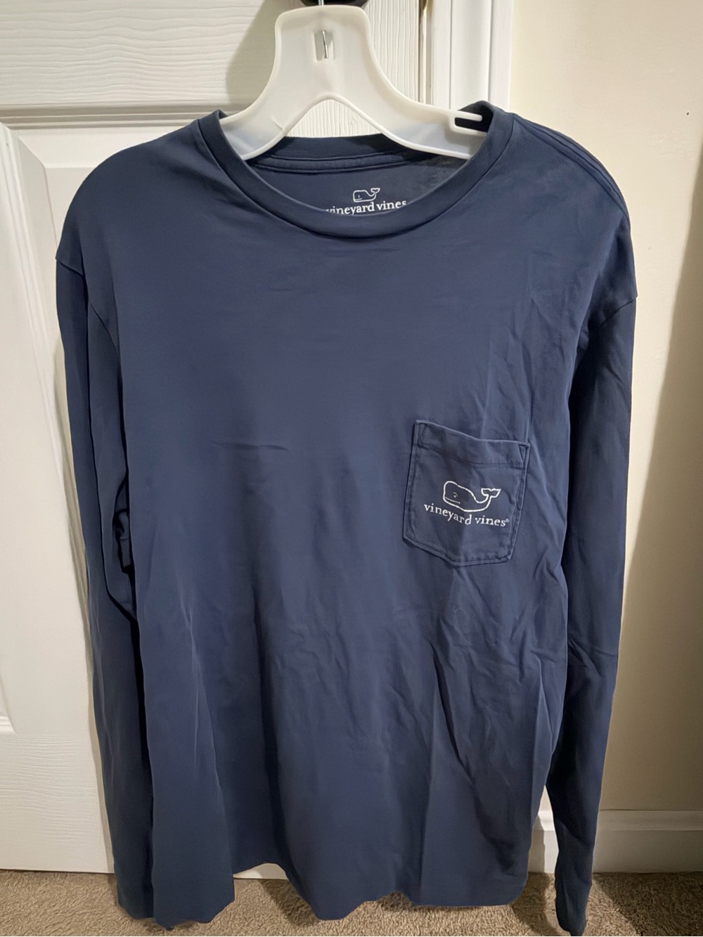 Vineyard Vines Long-Sleeve Pocket Tee in Navy Blue